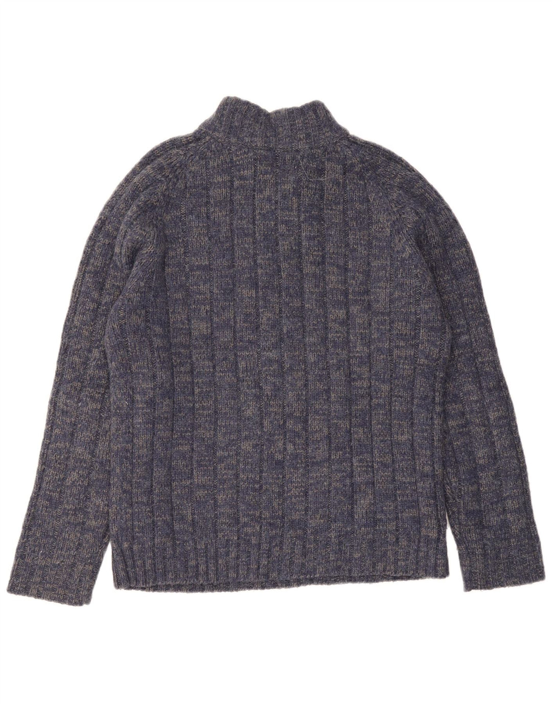 Maglione da uomo Marks & Spencer con zip e collo medio blu navy screziato