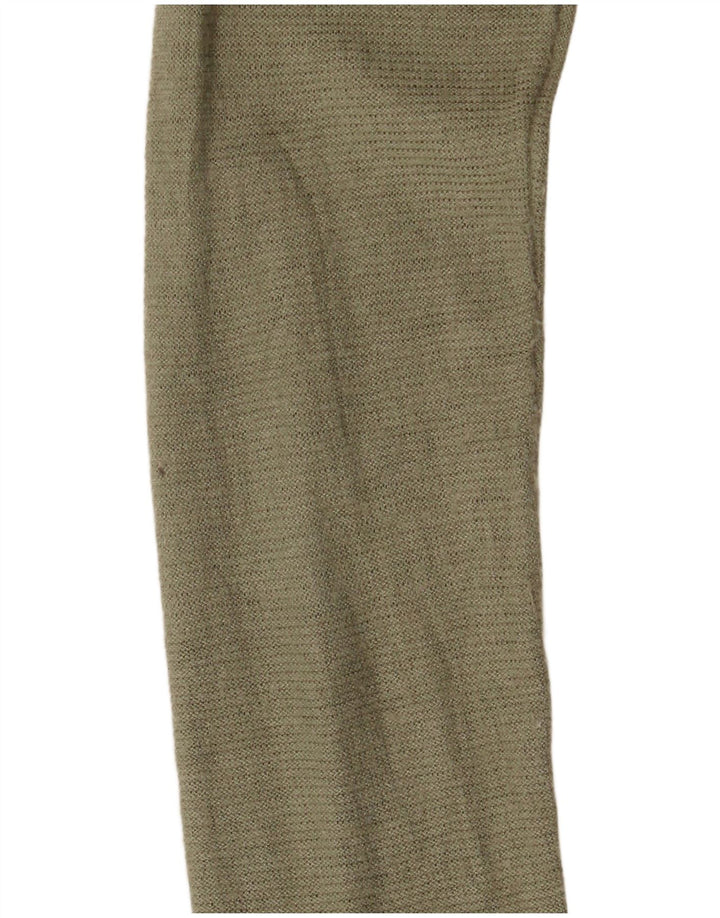 Mossimo Maglione da donna con scollo a V lungo e collo lungo UK 16 Large Khaki Nylon