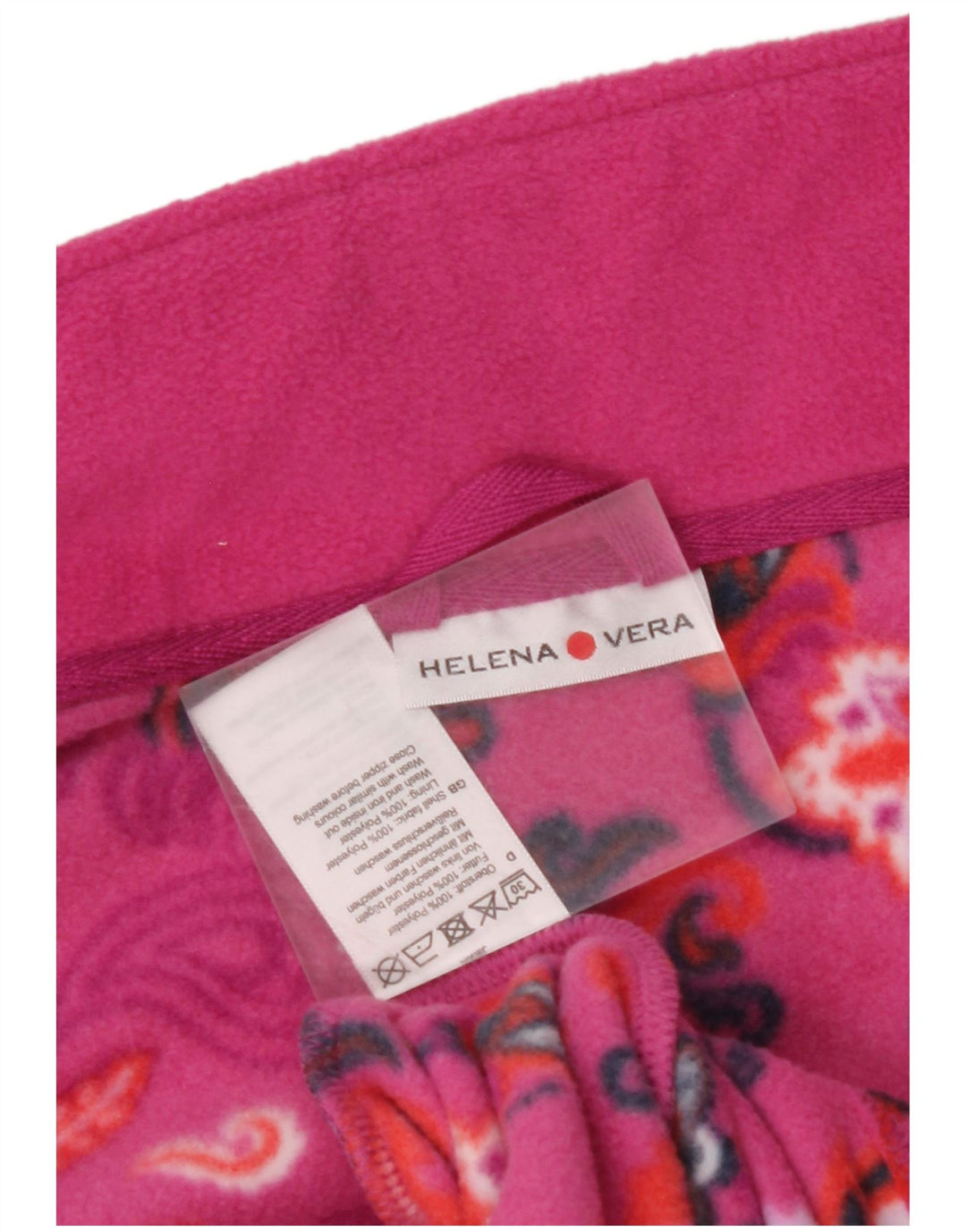 Giacca in pile da donna VINTAGE IT 46 Large Poliestere floreale rosa