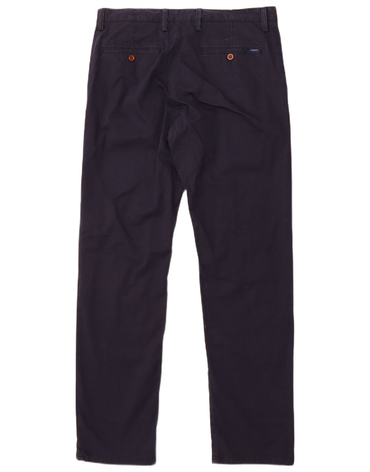 Pantaloni chino dritti da uomo Gant W34 L34 cotone blu navy
