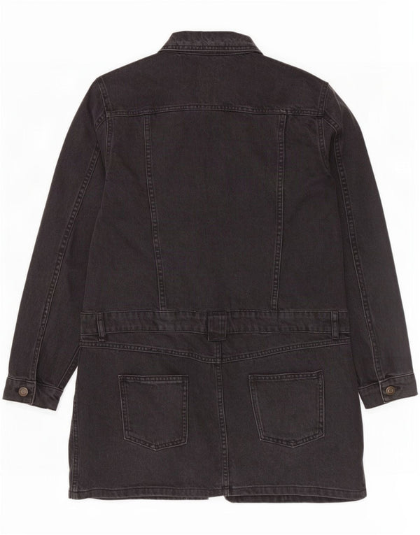 Cappotto in denim da donna Zara UK 14 grande cotone nero
