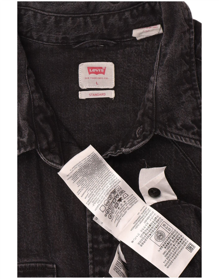Camicia di jeans standard da uomo Levi's Large in cotone grigio