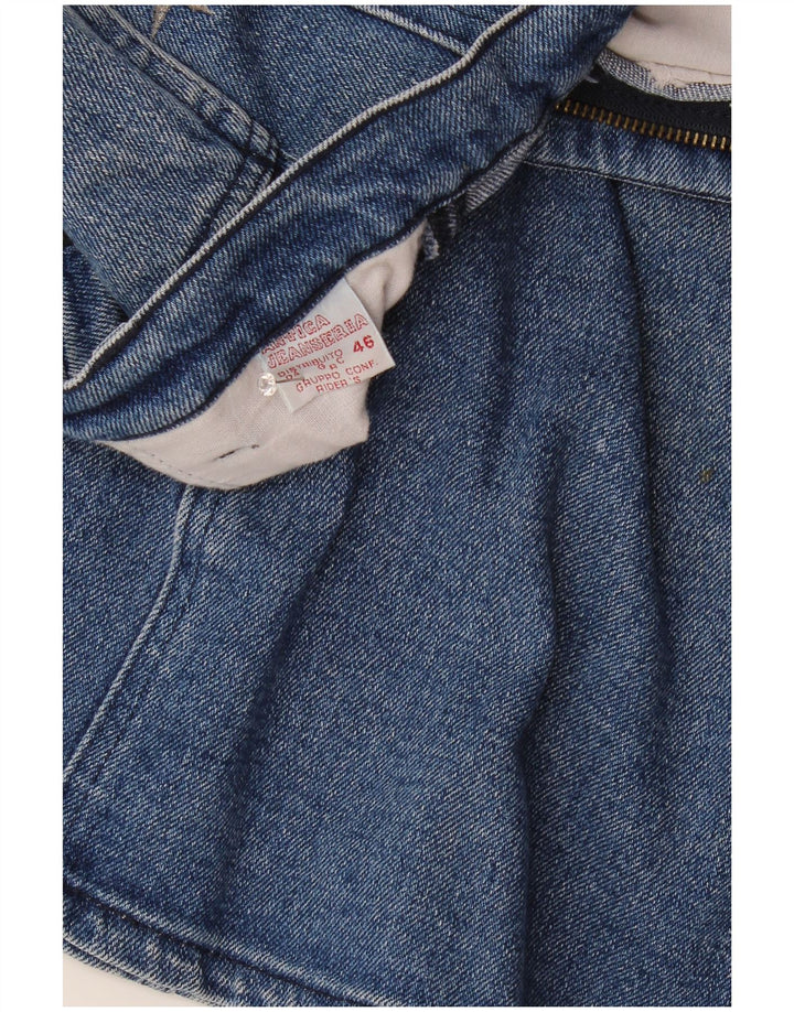 Mini gonna di jeans vintage da donna IT 46 grande W32 in cotone blu