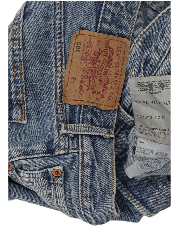 Levi's Womens 501 Denim Hot Pants W32 Large Blu Cotone