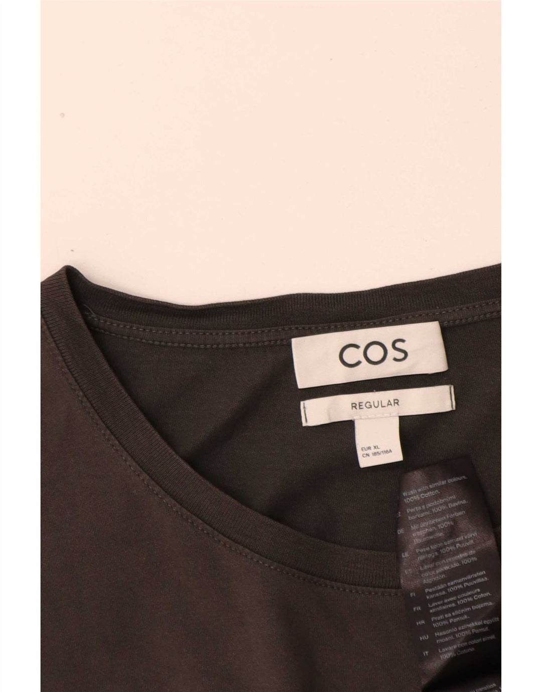 T-shirt regolare da uomo Cos Top XL in cotone grigio