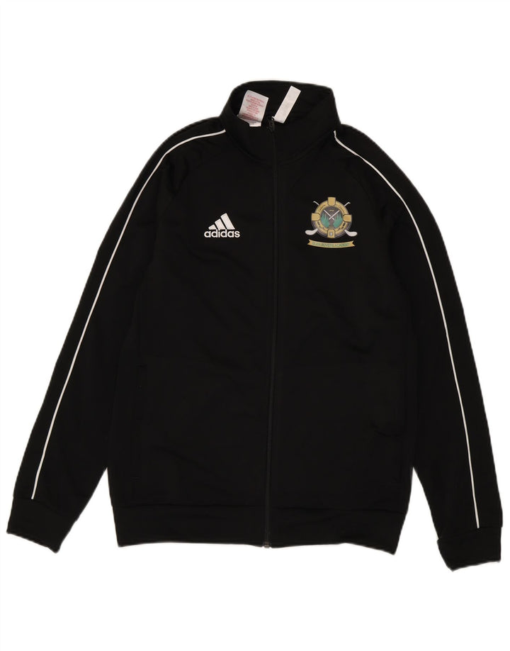 Giacca da ginnastica grafica da ragazzo Adidas 13-14 anni in poliestere nero