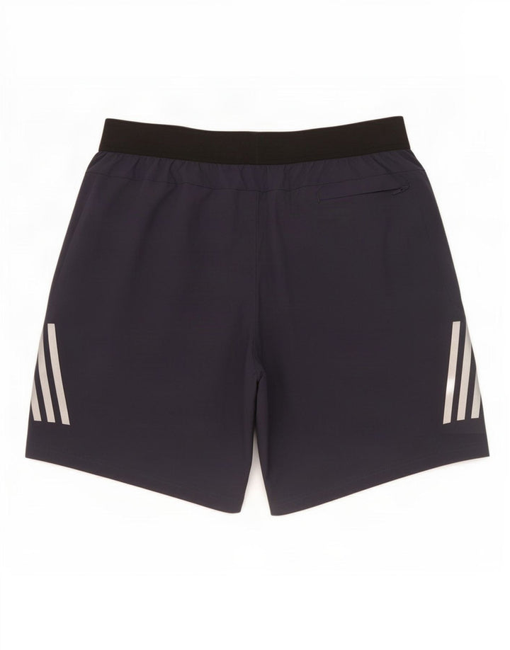 Pantaloncini sportivi Adidas da uomo con vestibilità regolare, grandi, in poliestere color block blu navy