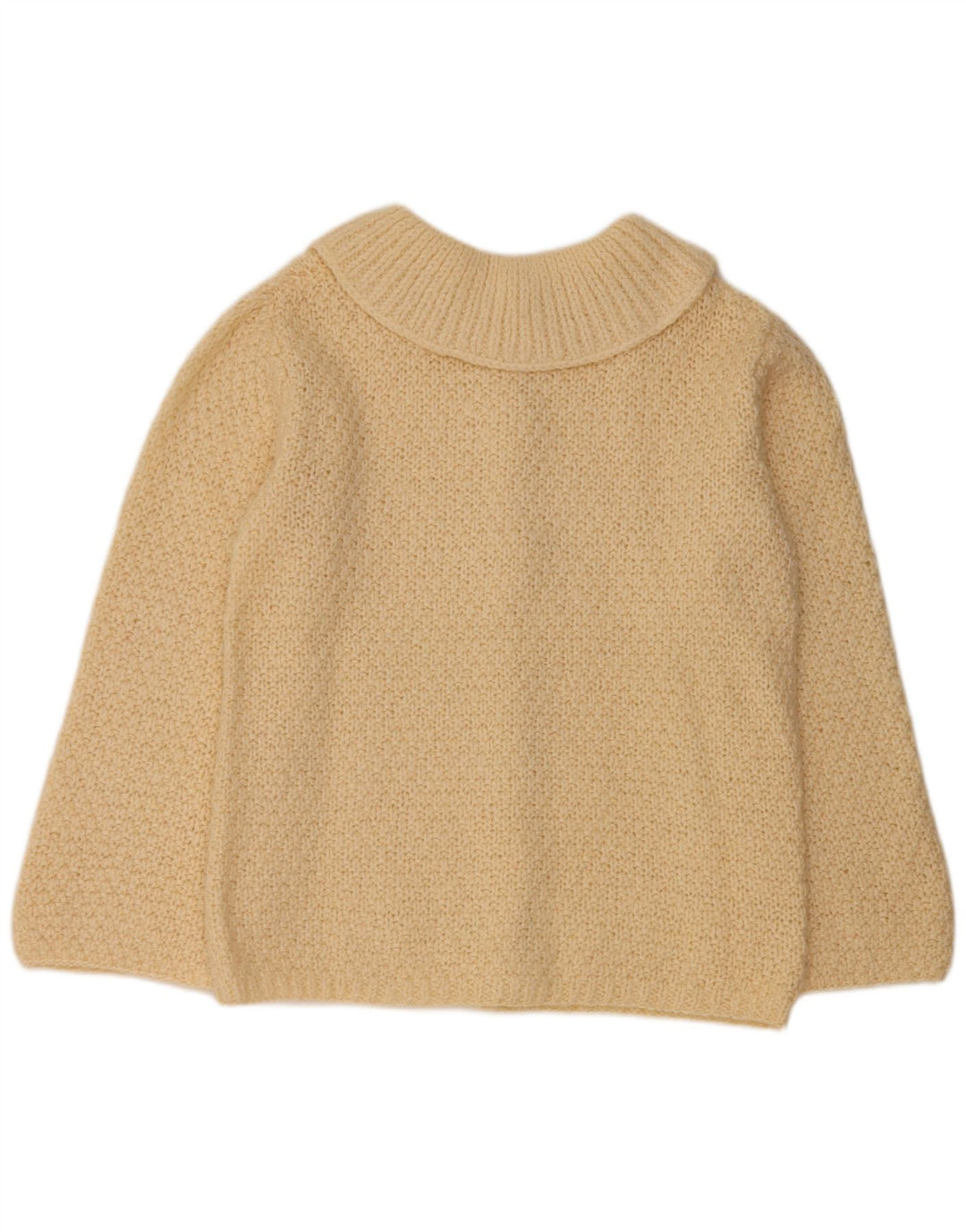 Maglione cardigan da donna vintage UK 16 grande beige