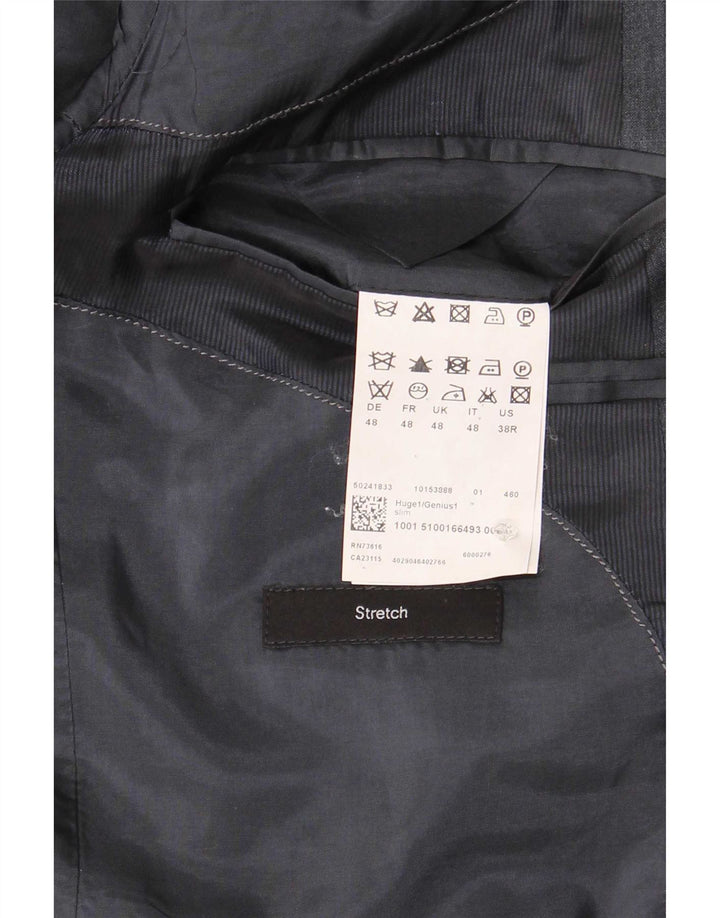 Giacca blazer da uomo a 2 bottoni Hugo Boss EU 48 media lana blu navy