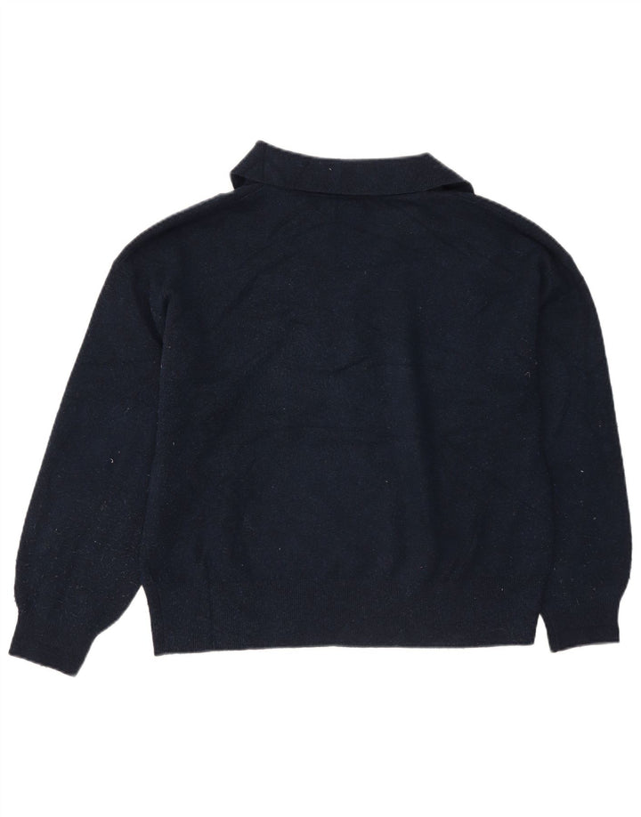 Maglione maglione collo alto da donna Marks & Spencer UK 14 blu navy medio