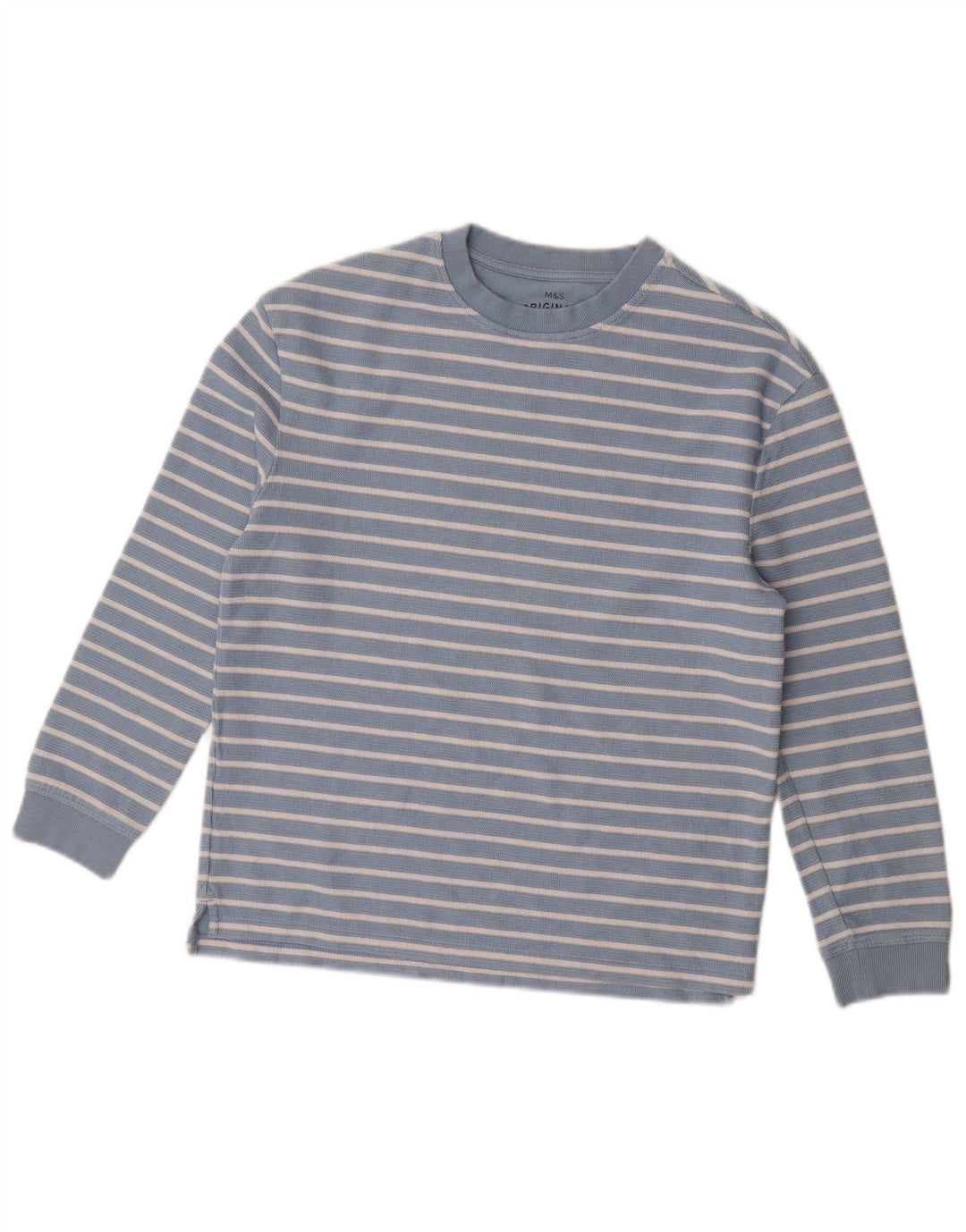 Maglietta Marks & Spencer da bambino a maniche lunghe 11-12 anni in cotone a righe blu