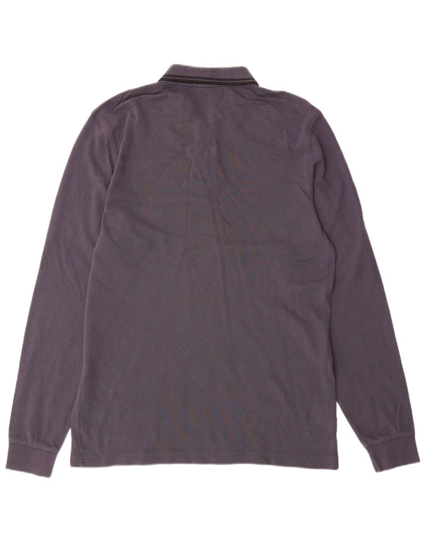 Fred Perry Mens Long Sleeve Polo Shirt Large Grey Cotton