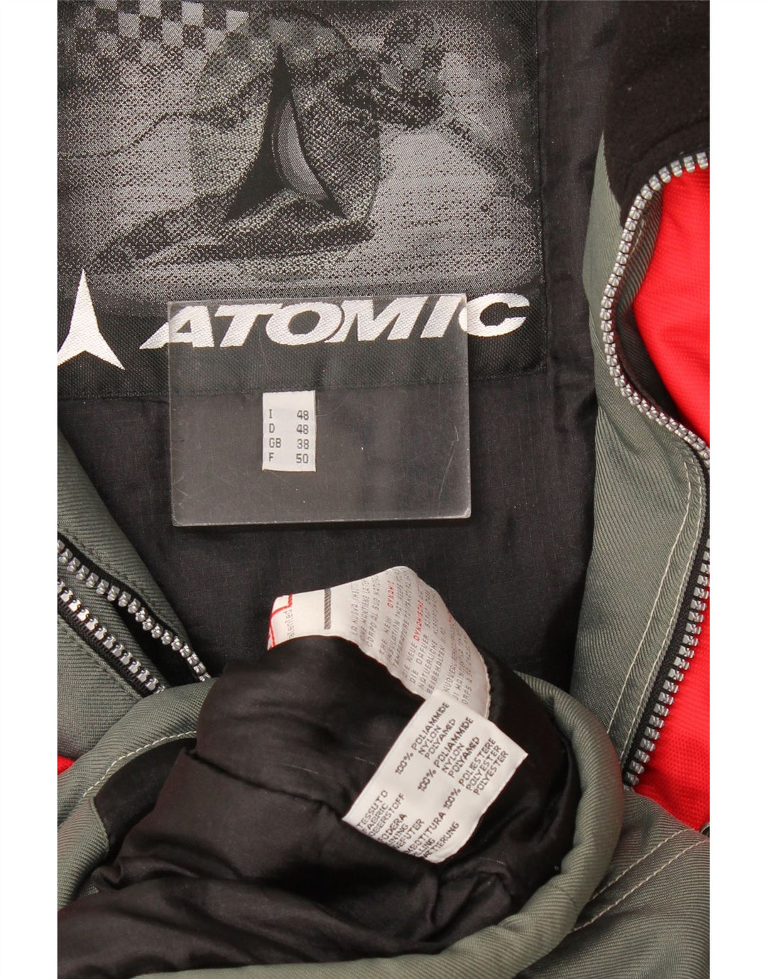Atomic Set da 2 pezzi da sci grafico da uomo UK 38 Blocco colore grigio medio