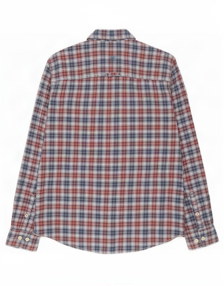 Camicia da uomo in flanella dal taglio classico Fat Face, cotone a quadri blu medio