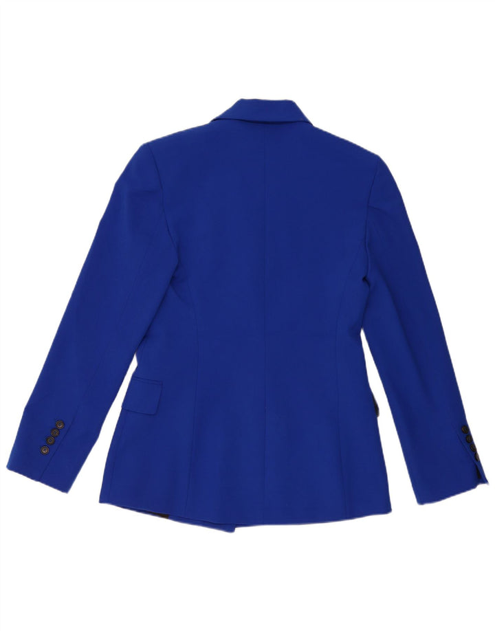 Giacca blazer doppiopetto vestibilità ampia da donna Zara UK 6 XS poliestere blu