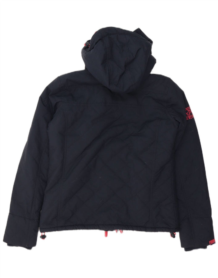 Giacca a vento con cappuccio da donna Superdry UK 14 medio blu navy