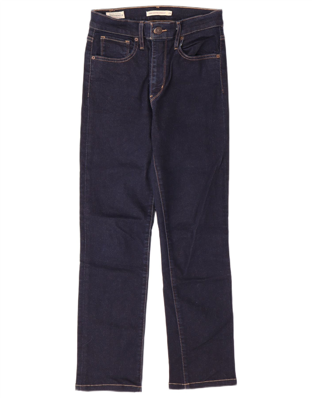 LEVI'S Jeans dritti a vita alta 724 da donna W28 L26 cotone blu navy