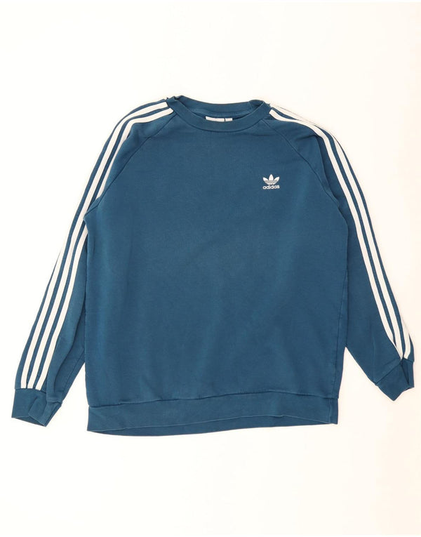 Felpa Adidas Uomo Maglione Large Blu Cotone