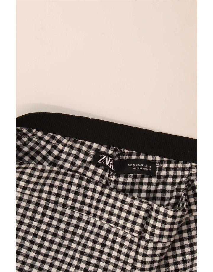 Pantaloni chino slim da donna Zara piccoli W27 L27 a quadretti neri
