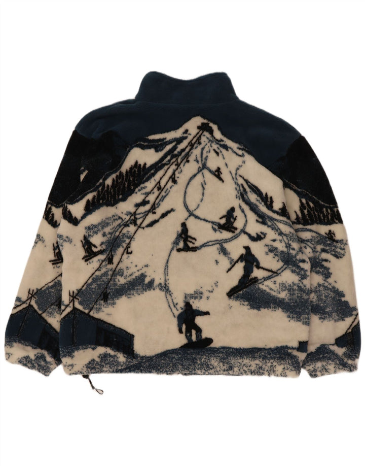 Galloway Giacca in pile da uomo con motivo astratto UK 44 2XL Blu Colourblock