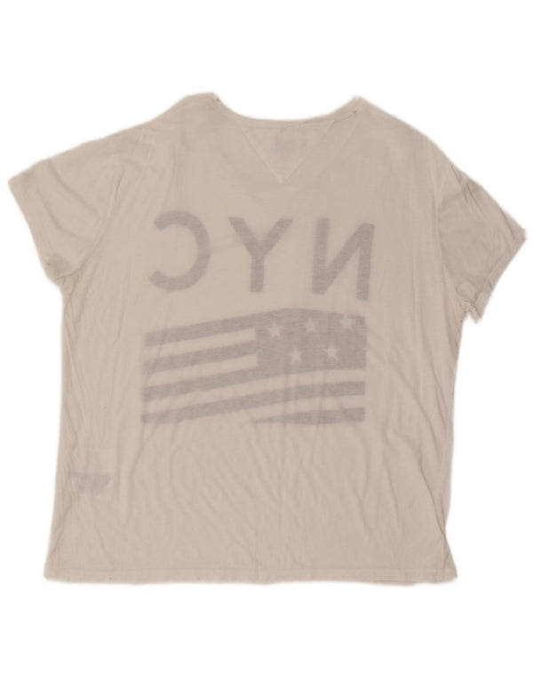 T-shirt grafica da uomo Tommy Hilfiger Top XL in cotone bianco