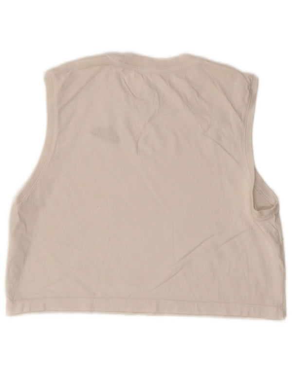 Canotta oversize corta da donna Nike UK 6 XS cotone bianco