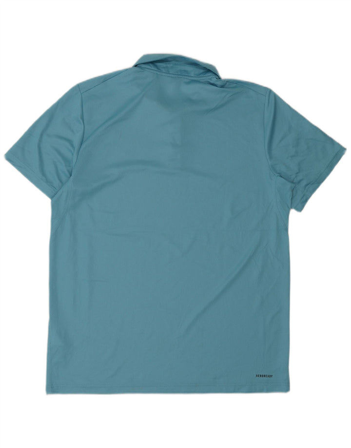 Polo Adidas Aeroready da uomo in poliestere blu medio