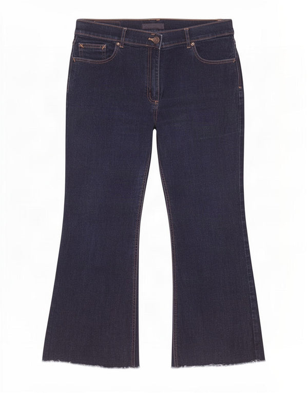 Marks & Spencer Jeans Crop Bootcut da donna UK 16 Large W32 L25 Blu Navy