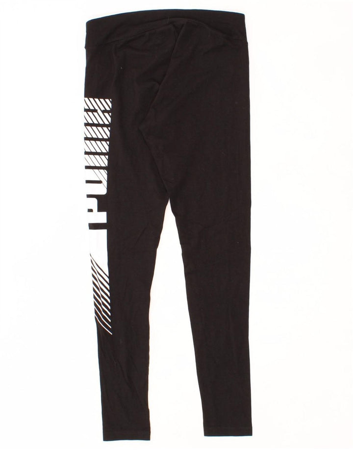 PUMA Womens Graphic Leggings UK 8 Small  Black Cotton Vintage Puma and Second-Hand Puma from Messina Hembry 