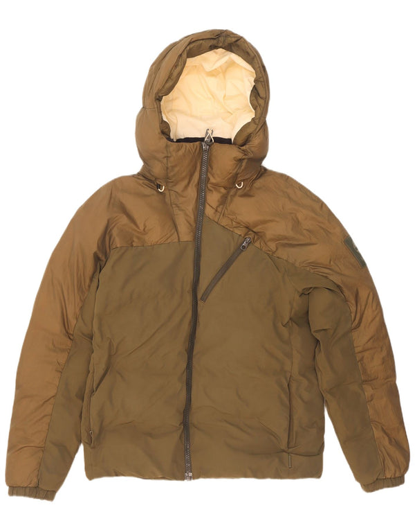 Giacca imbottita con cappuccio da uomo Timberland UK 36 Small Khaki Colourblock Nylon