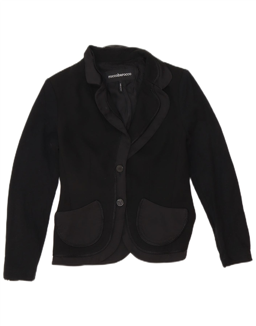 Giacca Blazer a 2 Bottoni da Donna Roccobarocco IT 42 Medio Nero Poliestere