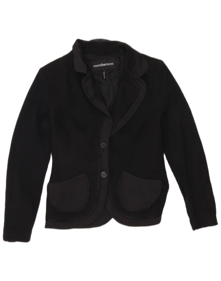 Giacca Blazer a 2 Bottoni da Donna Roccobarocco IT 42 Medio Nero Poliestere