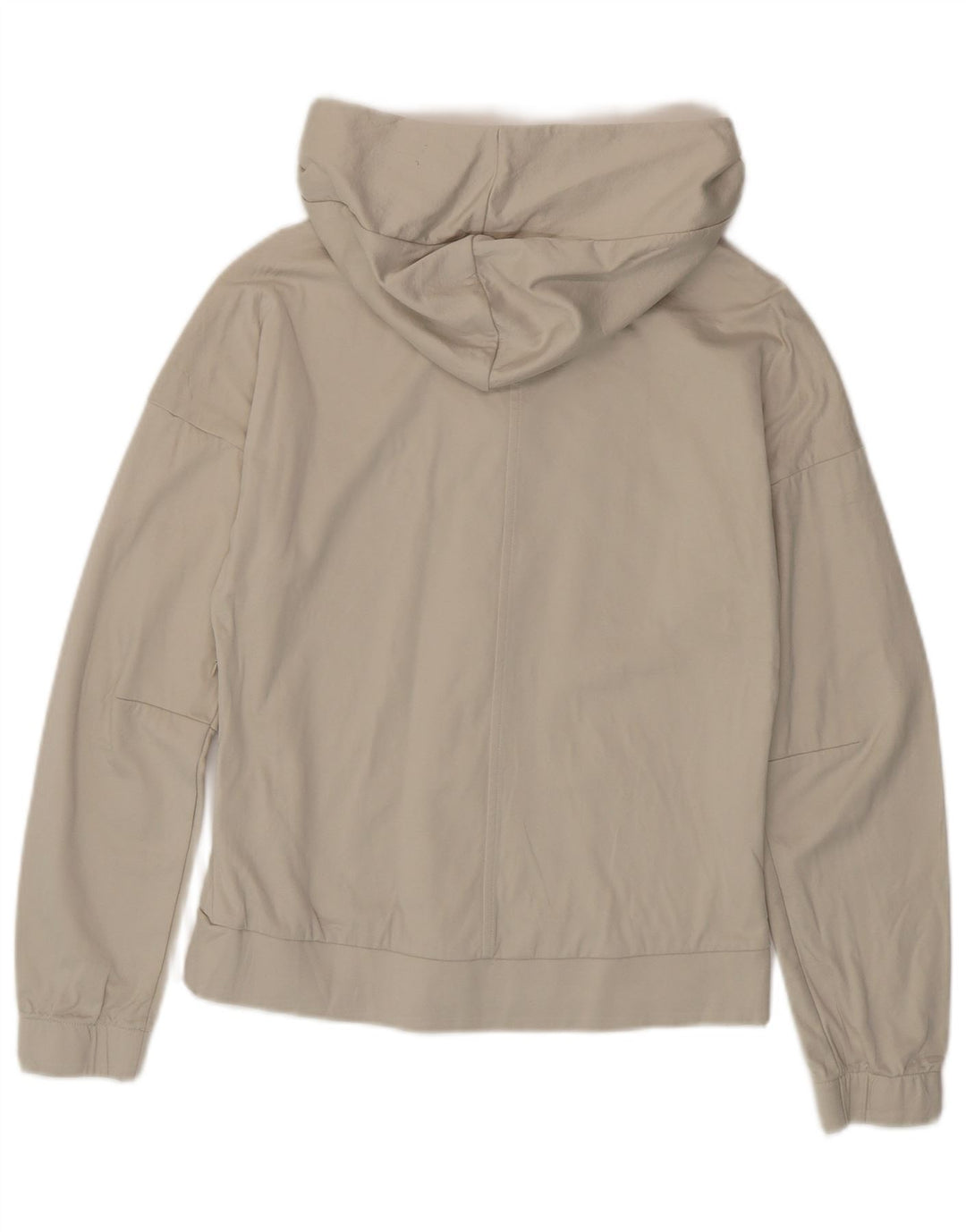Maglione con cappuccio e zip da donna ADIDAS UK 8/10 piccolo poliestere bianco sporco