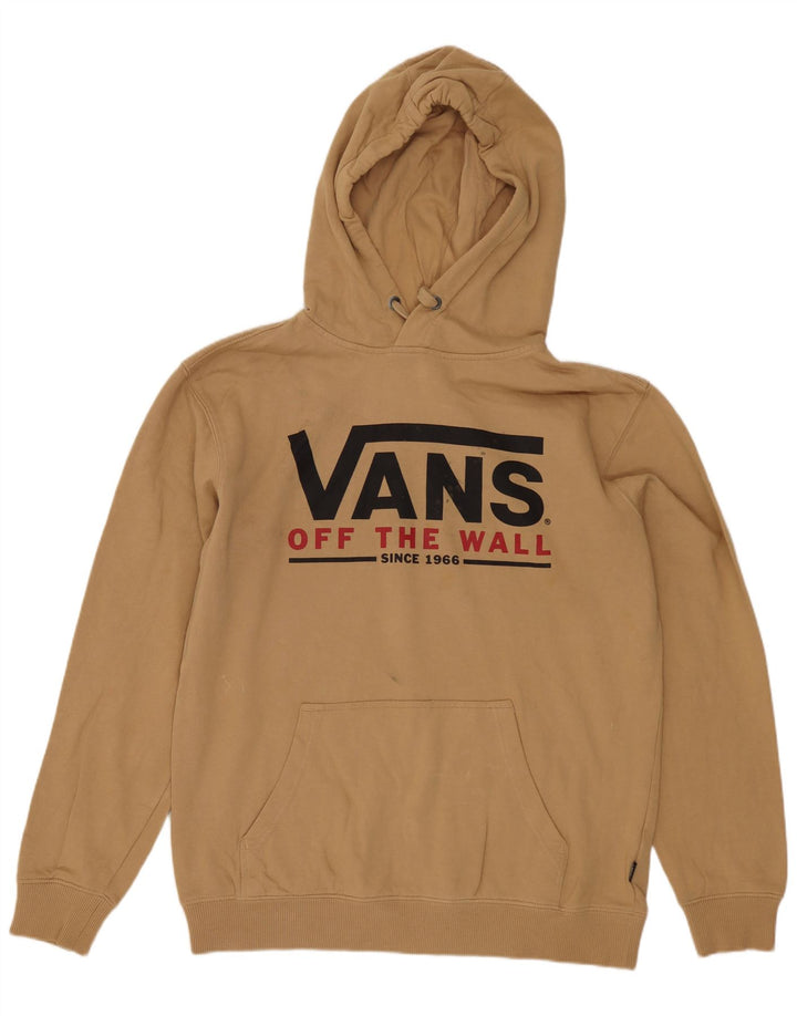Felpa con cappuccio grafica da uomo Vans Small in cotone beige