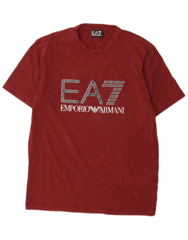 T-shirt grafica da uomo Emporio Armani Top in cotone bordeaux medio