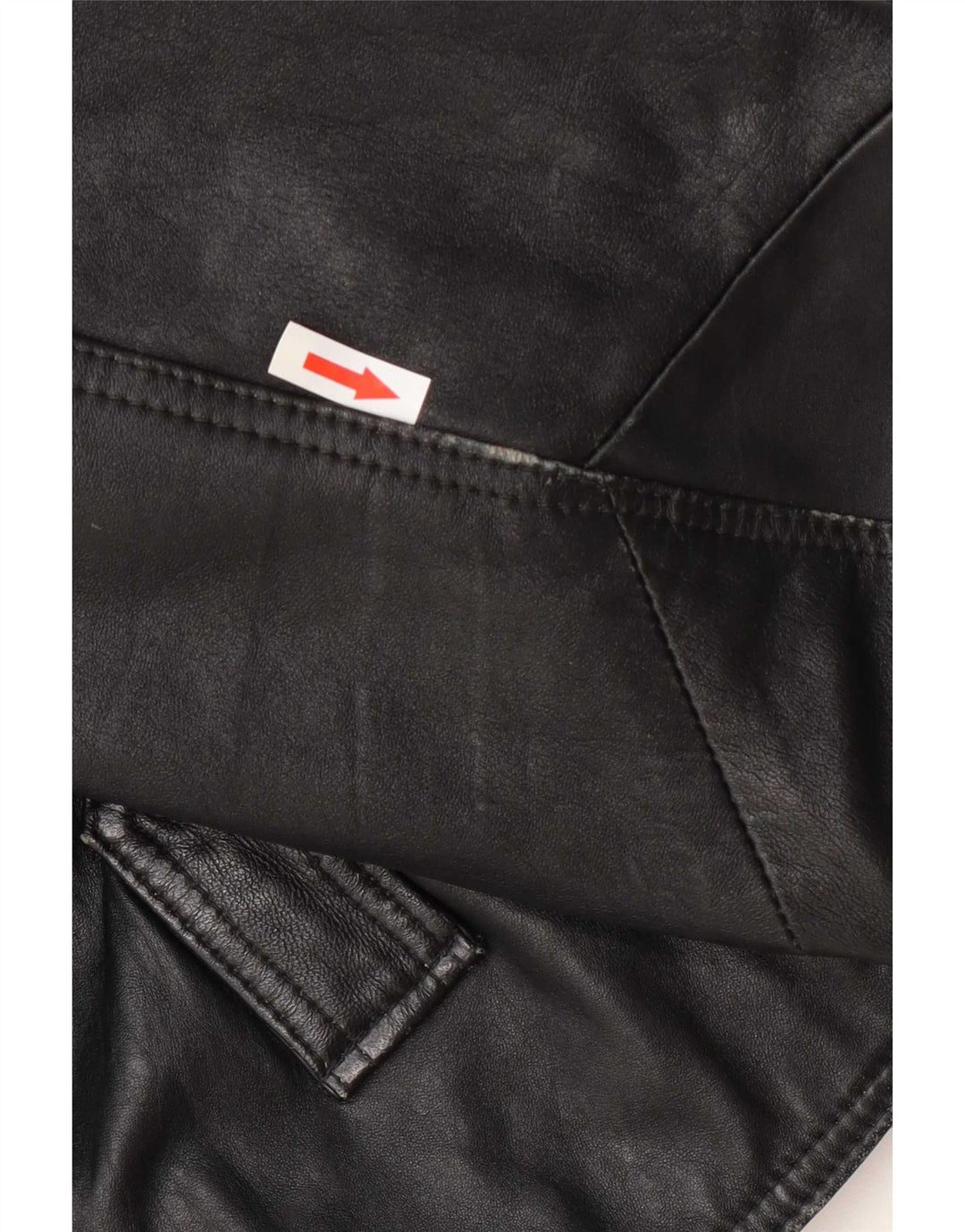 Giacca da motociclista in pelle oversize da donna vintage UK 10 piccola nera