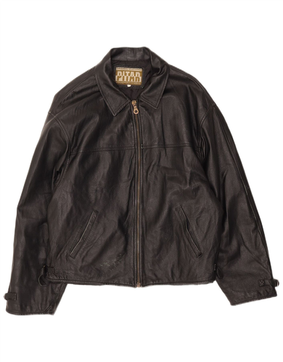 Giacca in pelle vintage da uomo IT 52 XL in pelle nera