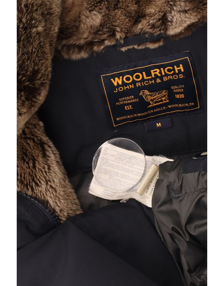 Cappotto imbottito con cappuccio da uomo Woolrich UK 38 Cotone medio blu navy