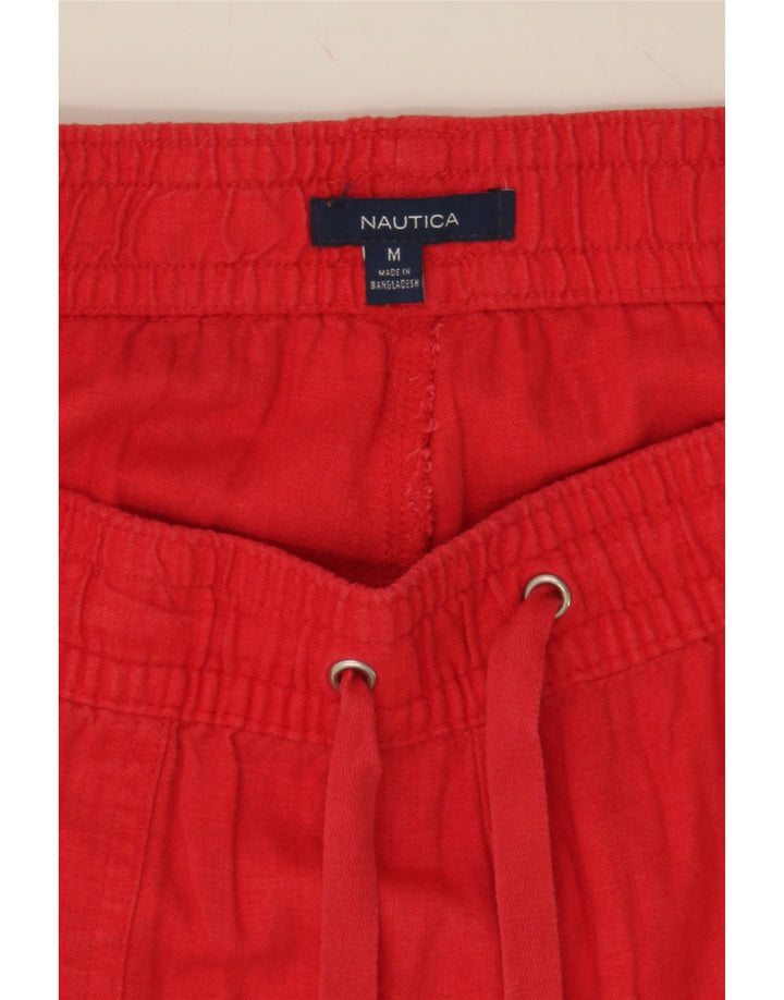 NAUTICA Womens Casual Shorts Medium W34 Red Linen Vintage Nautica and Second-Hand Nautica from Messina Hembry 