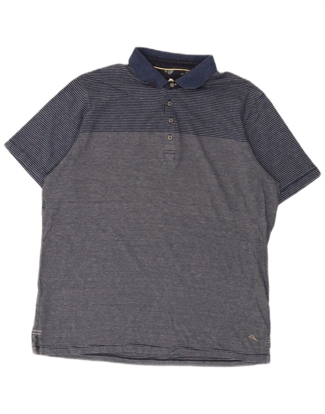 Polo da uomo Tommy Bahama in cotone gessato medio blu navy