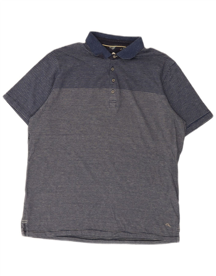 Polo da uomo Tommy Bahama in cotone gessato medio blu navy