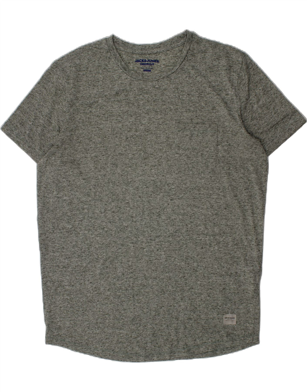 JACK & JONES Mens Regular Fit T-Shirt Top Large Grey Flecked Cotton Vintage Jack & Jones and Second-Hand Jack & Jones from Messina Hembry 