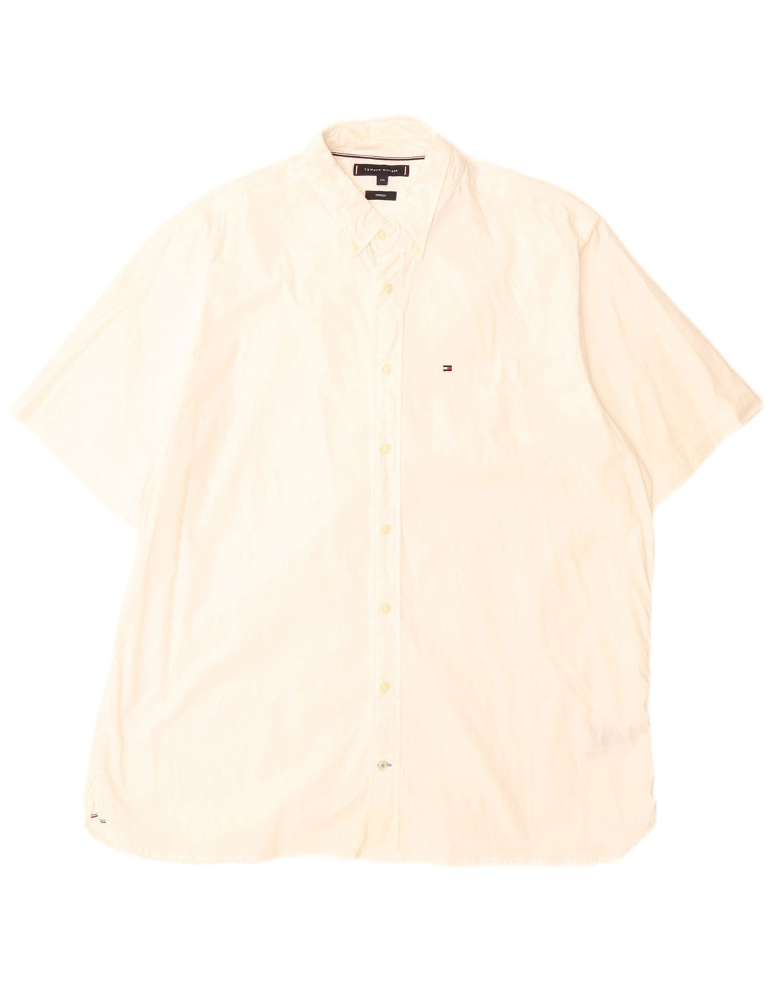 Camicia a maniche corte da uomo Tommy Hilfiger 2XL cotone bianco
