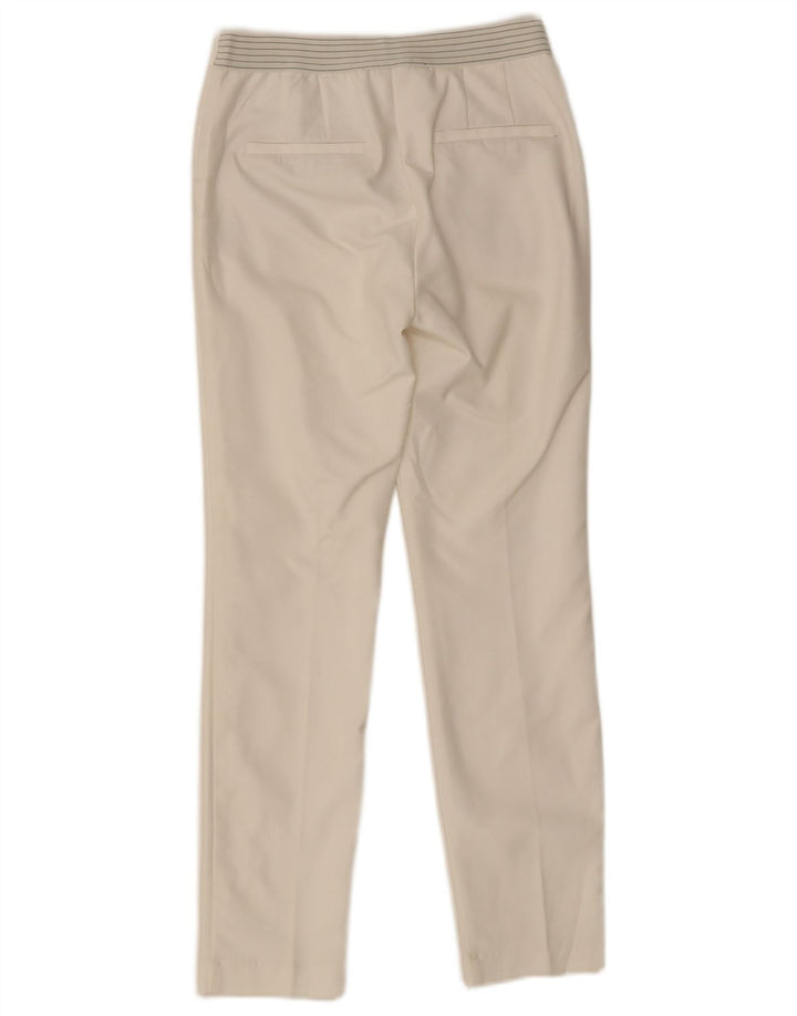 Pantaloni chino slim da donna ZARA piccoli W26 L28 poliestere bianco