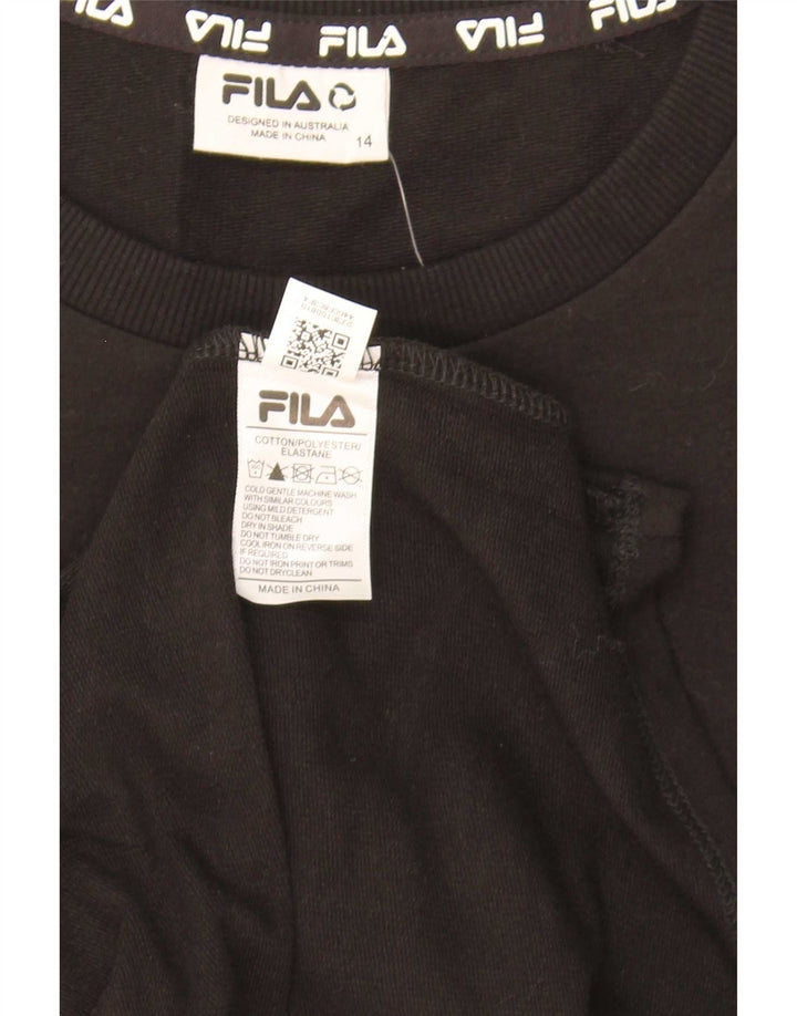 Abito basic grafico da donna Fila UK 14 cotone nero medio