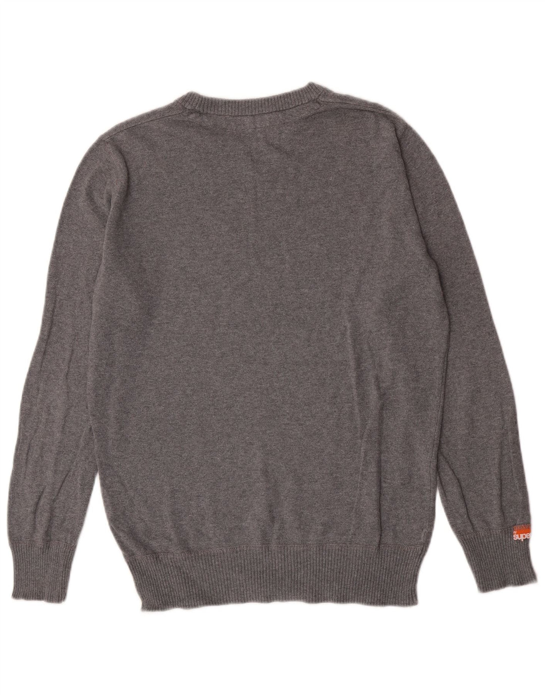Maglione da uomo con scollo a barca Superdry piccolo cotone chiazzato grigio