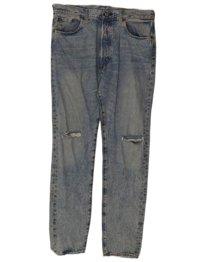 Levi's Uomo 501 Jeans dritti invecchiati W34 L34 Cotone blu