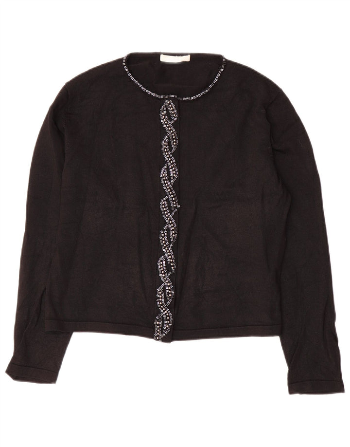 Maglione cardigan corto da donna Marks & Spencer UK 12 medio nero