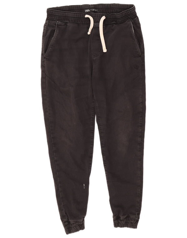 Pantaloni chino da uomo Zara Joggers grandi W32 L27 cotone nero