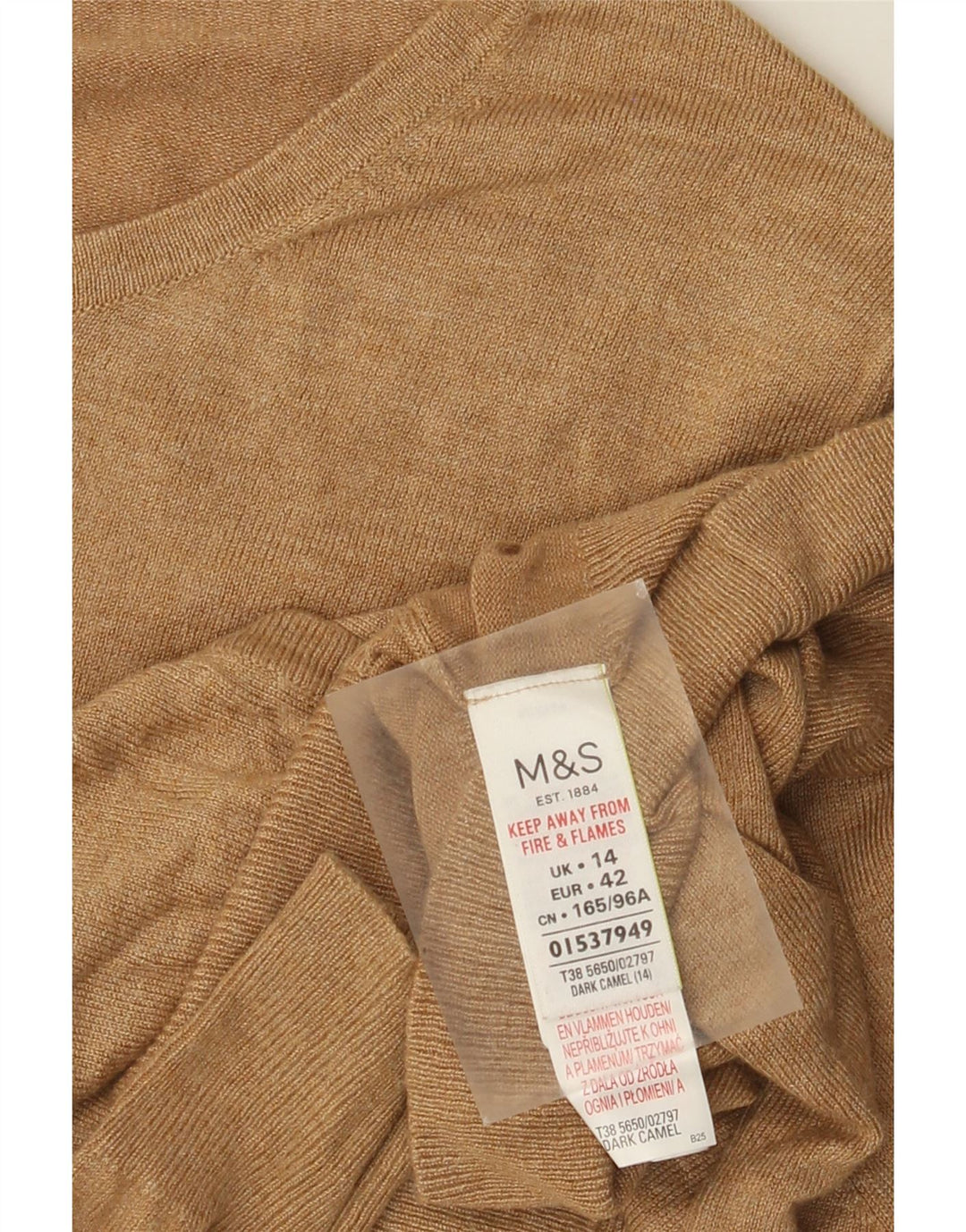 Maglione cardigan da donna Marks & Spencer UK 14 Large Beige Viscosa